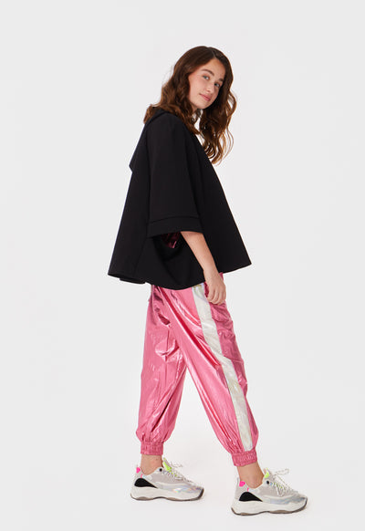 Contrast Tape Metallic Jogger Pants