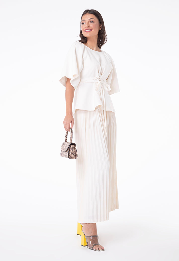 Cape Sleeve Peplum Blouse