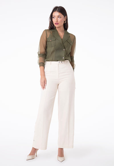 Linen High Waist Trouser