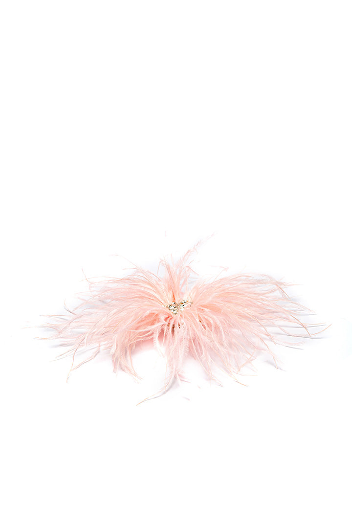 Solid Feather Crystal Stud Clip