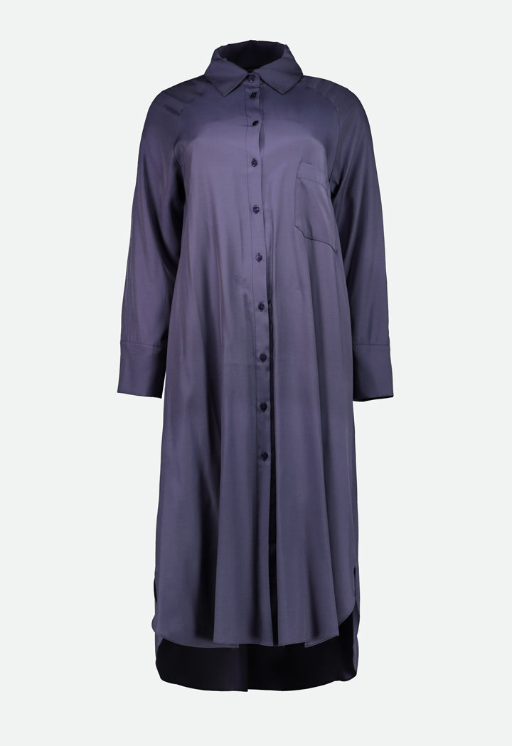 Rayon High-Low Shirt Dress