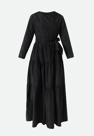 Black Layered Stitch Maxi Dress