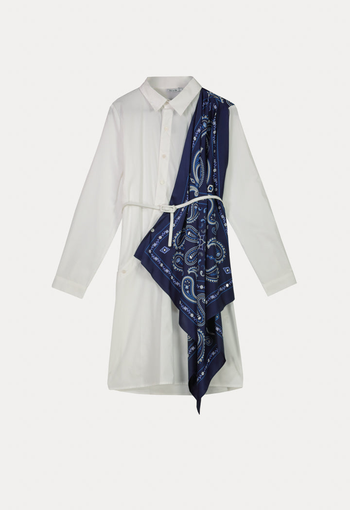 One Sided Printed Shirt Dress