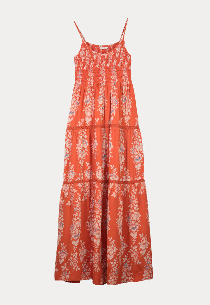 Floral Printed Tiered Printed Dress