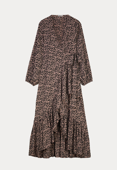 Asymmetrical Frilled Printed Dress