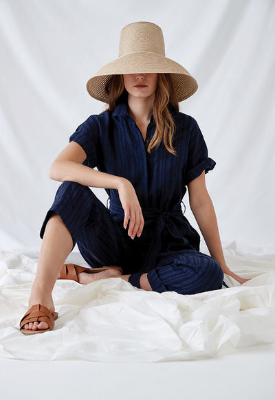 Navy Striped Jumpsuit