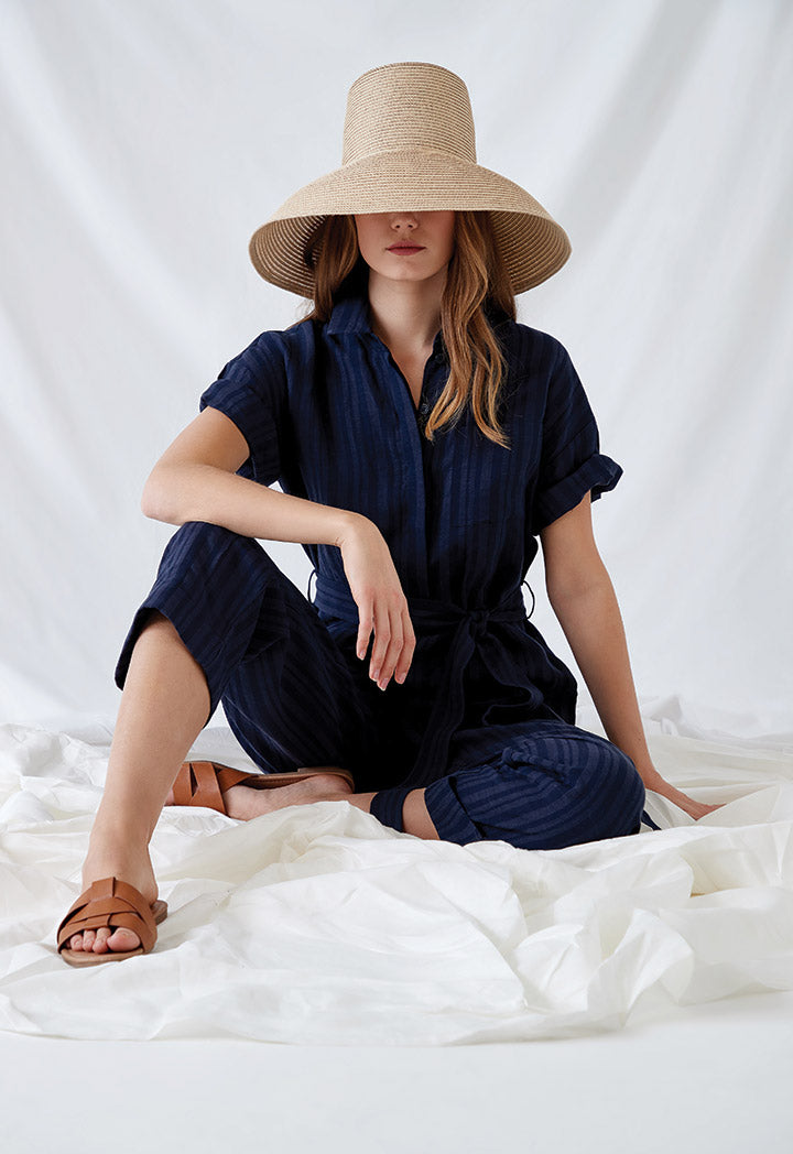 Navy Striped Jumpsuit