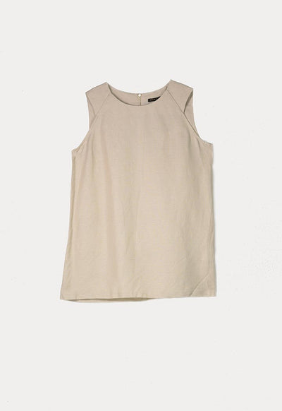 Top Linen Solid Blouse - Fresqa