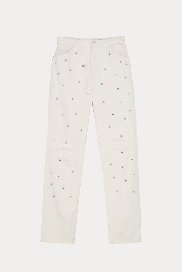 Embellished Ripped Jeans - Fresqa