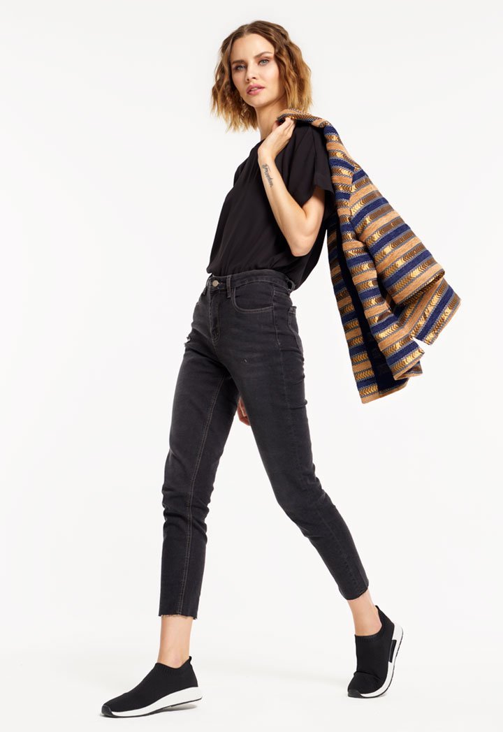 Raw Cut Hem Denim Pants