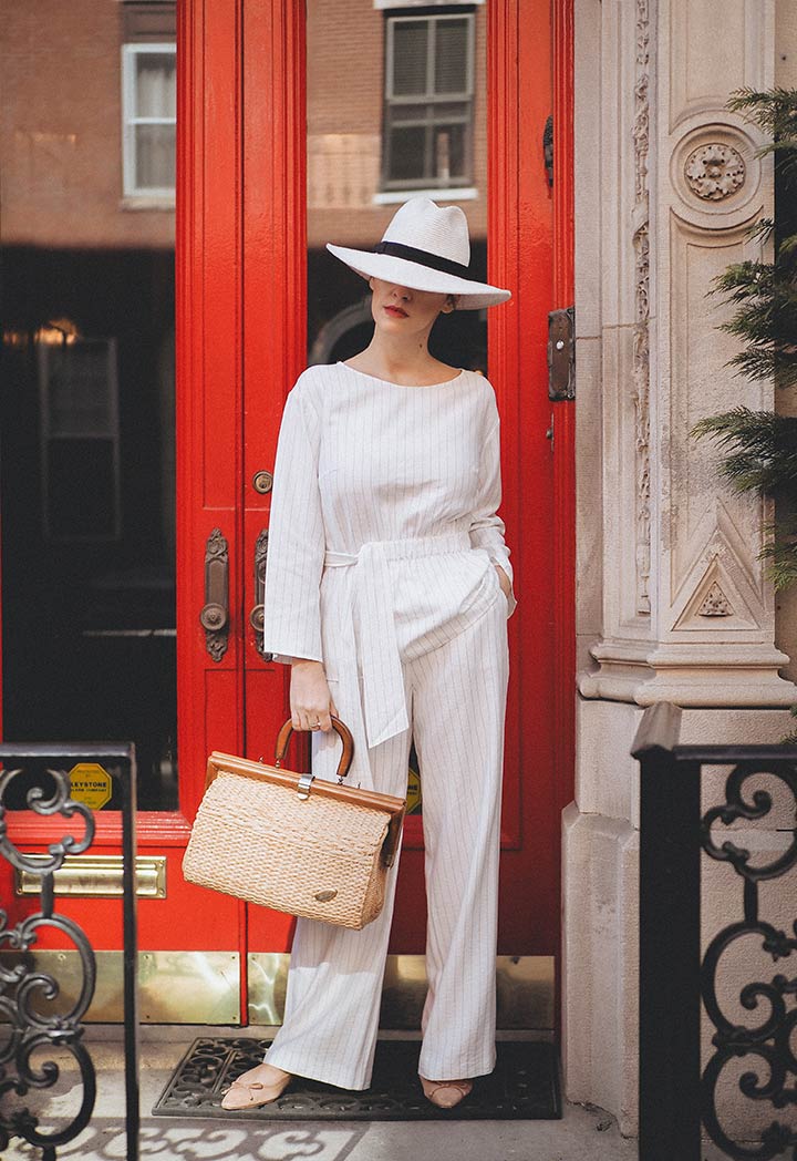 White Stripe Straight Leg Trouser