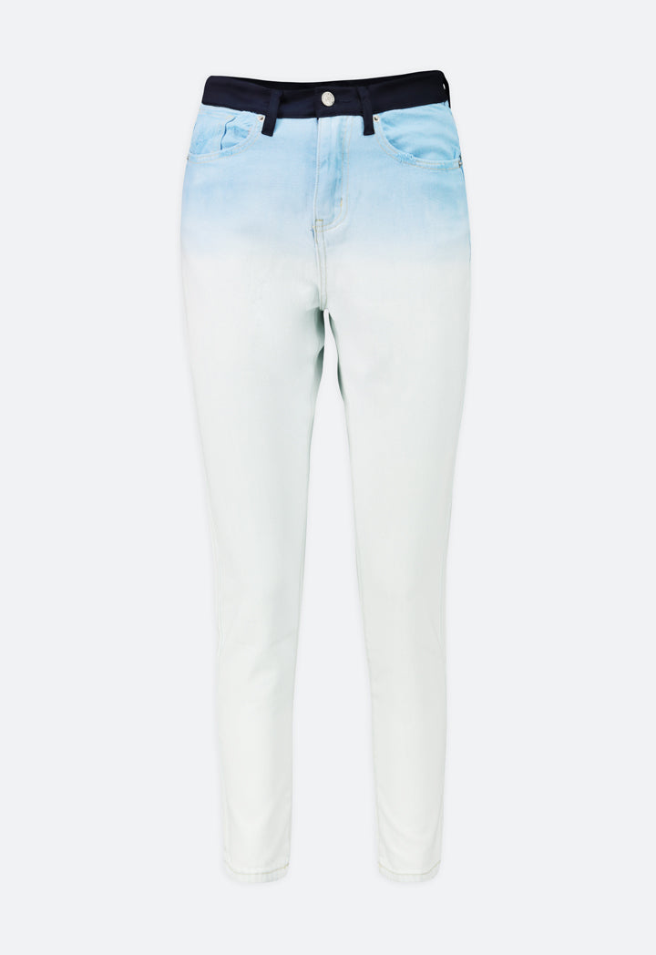 Contrast Waistband Denim Jeans