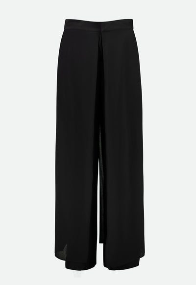 Sheer Overlay Wide Leg Trouser
