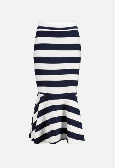 Stripe Mermaid Panel Skirt