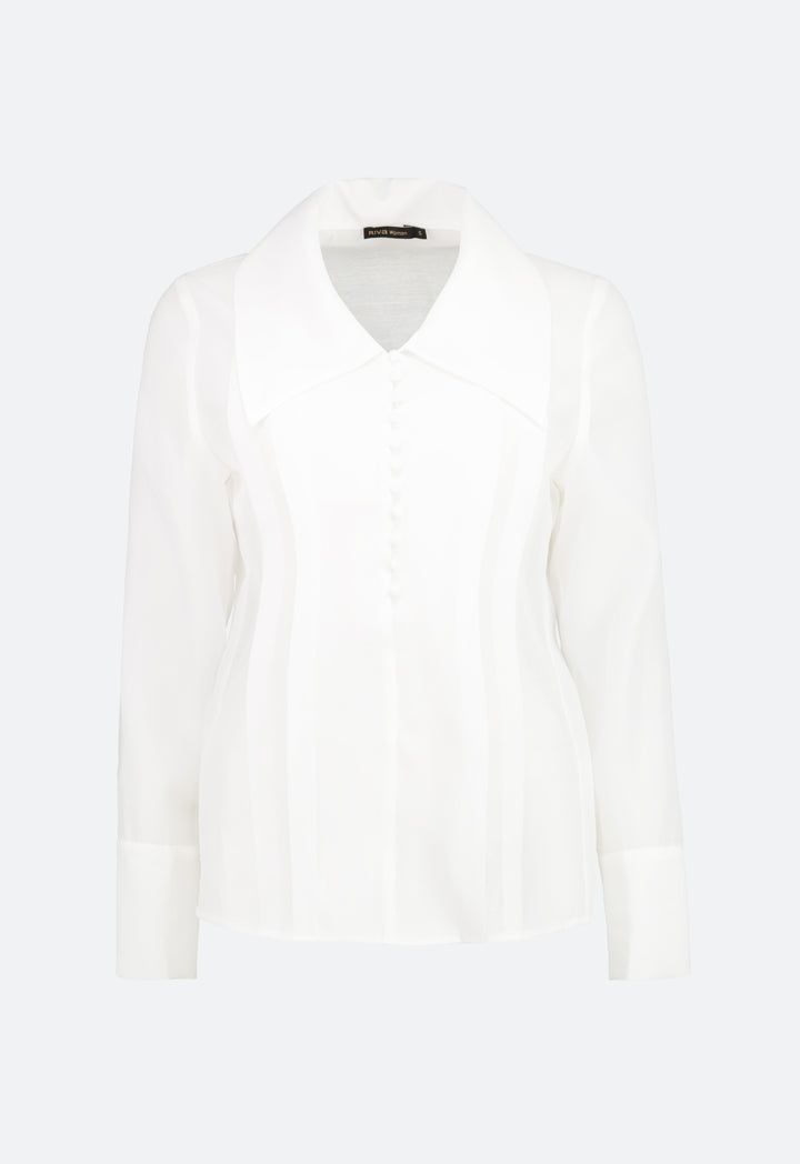 Loop Button Organza Shirt