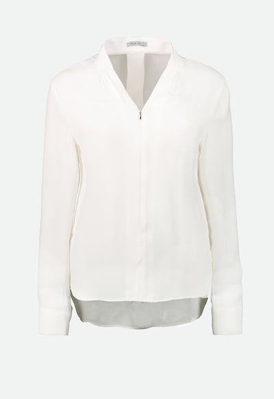 Off White V-Neck Viscose Blouse