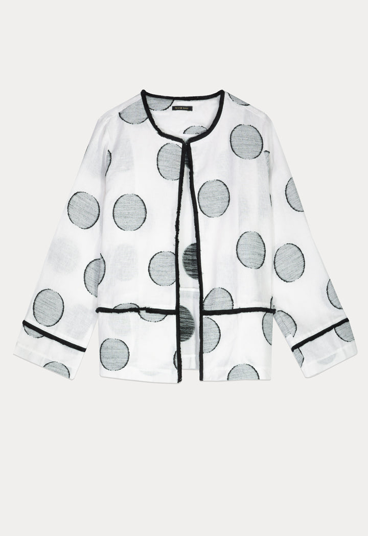 Jacquard Polka Dots Outerwear - Fresqa