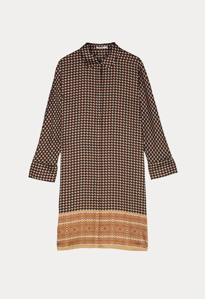 All Over Printed Bordered Hem Dress
