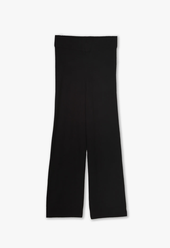 Stretchy Solid Knitted Texture Trouser
