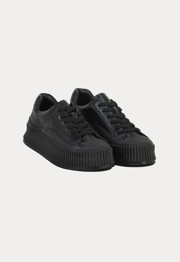 Lace Up Ribbed Rubber Shoes
