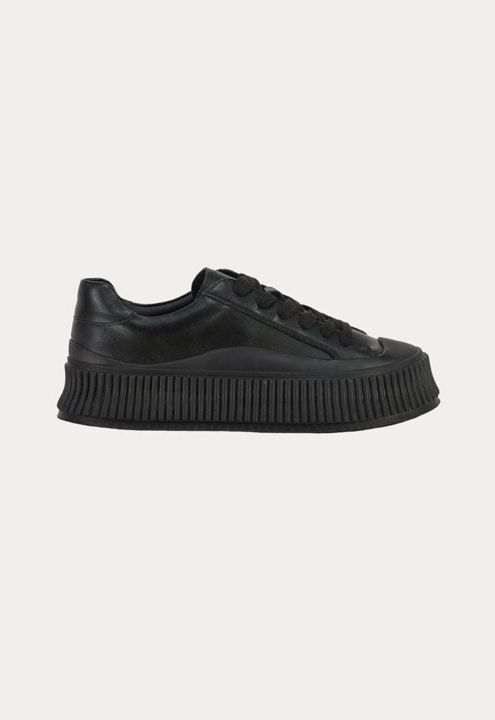 Lace Up Ribbed Rubber Shoes
