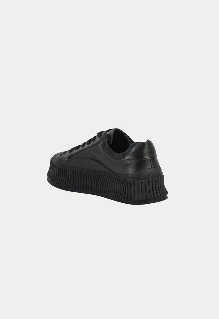 Lace Up Ribbed Rubber Shoes