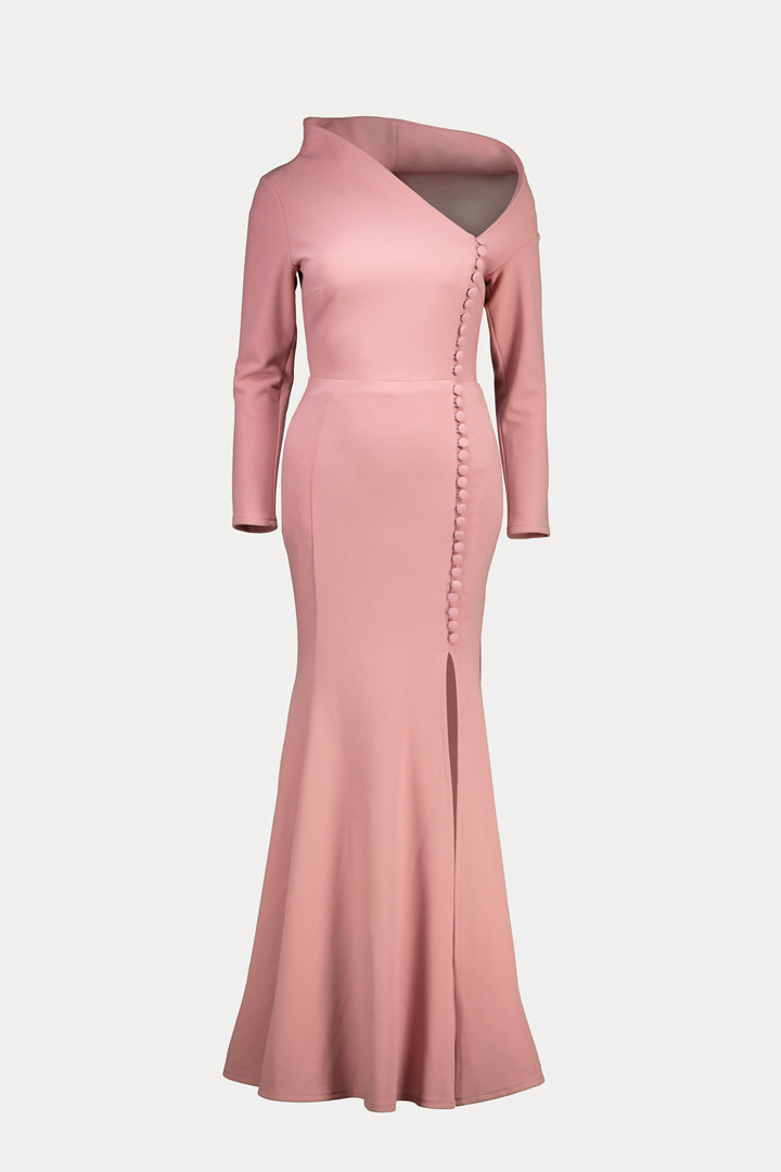 Asymmetric Neckline Mermaid Dress