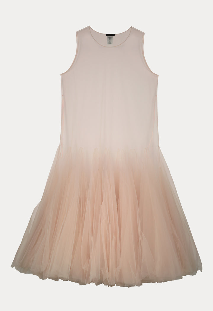 A-Line Sleeveless Tulle Dress