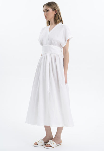 Over Lapped Linen Dress