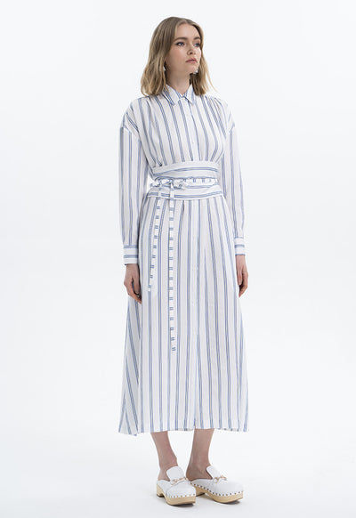 Striped Maxi Shirt Dress