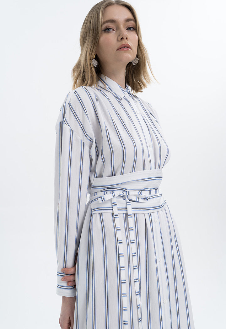 Striped Maxi Shirt Dress