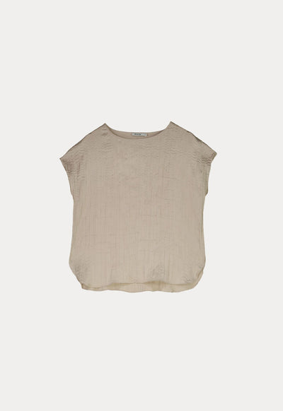 Crinkled Round Neck T-Shirt