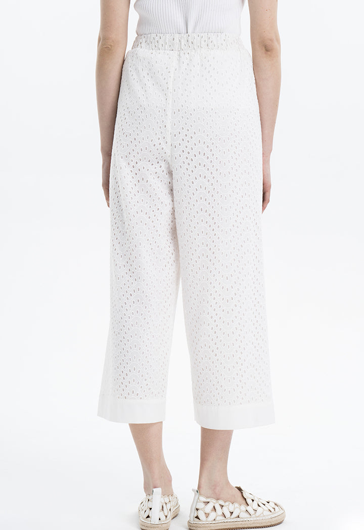 All Over Schiffli Solid Culottes
