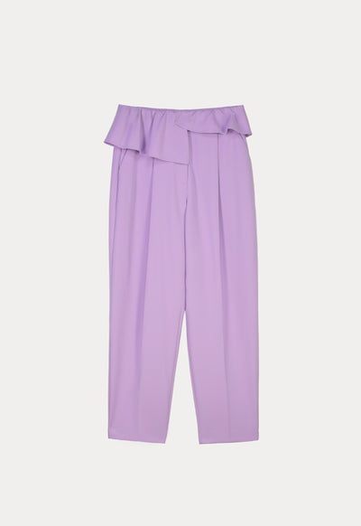 Circular Flap Waist Solid Trouser