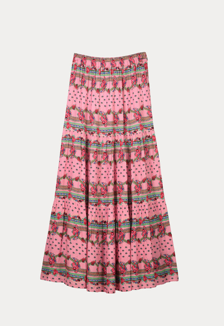 Floral Printed Tiered Skirt