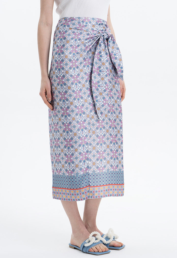 Allover printed Wrap Skirt