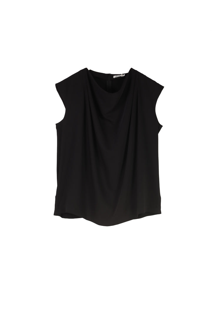 Cowl Neckline Solid Blouse
