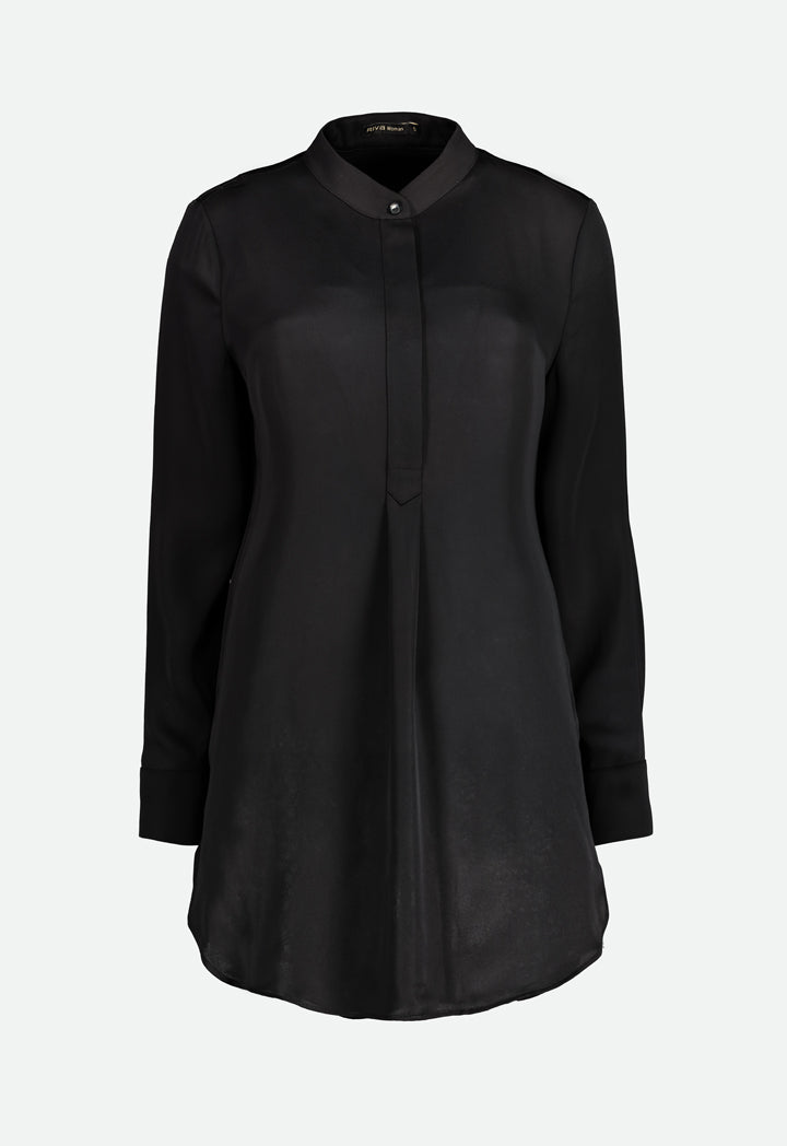 Semi-Sheer Polyester Long Shirt