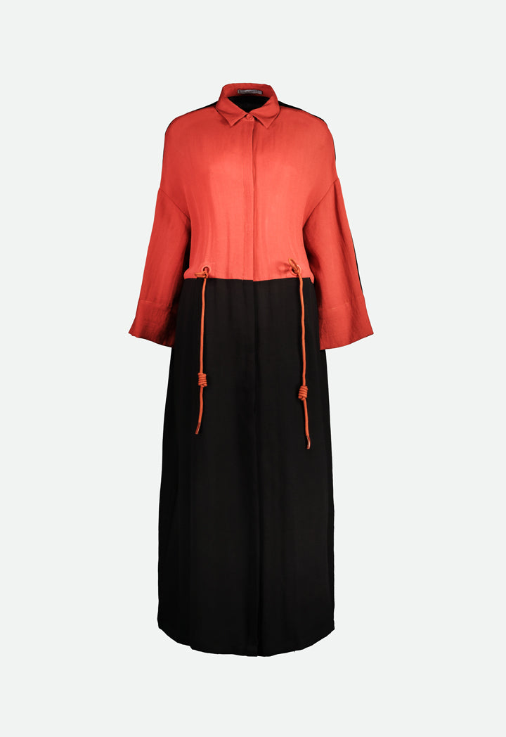 Color Block Drawstring Outerwear