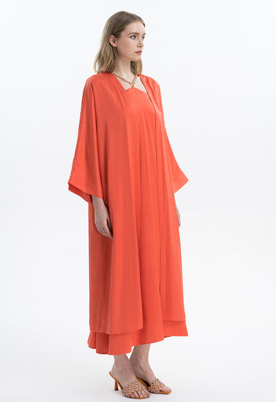 Open Solid Kimono Abaya