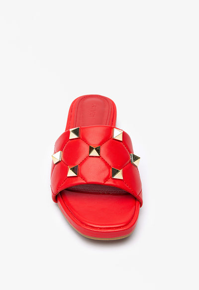 Spiky Studded Flat Slides