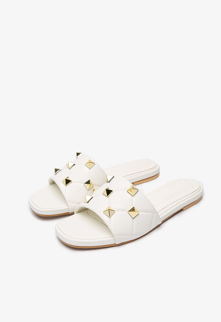 Spiky Studded Flat Slides