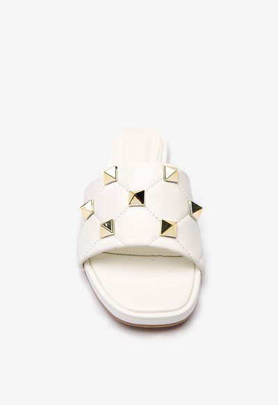 Spiky Studded Flat Slides