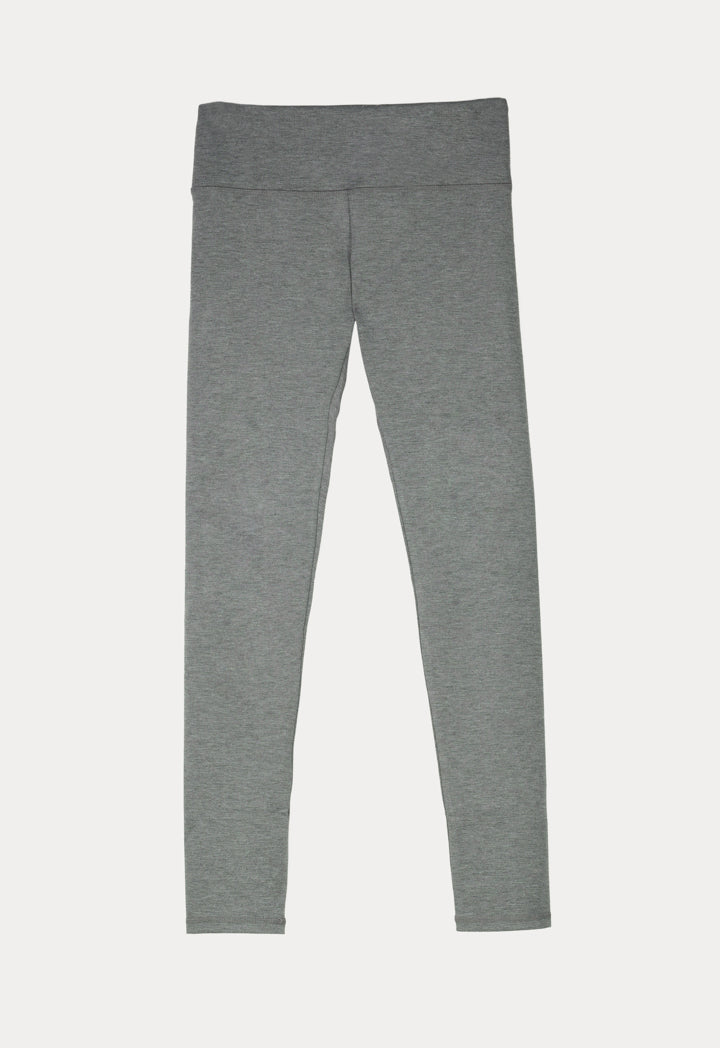 Solid Mid Waist Legging Pants