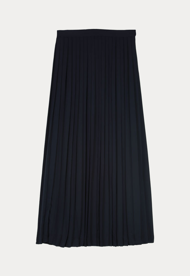 Even Pleated Solid Skirt