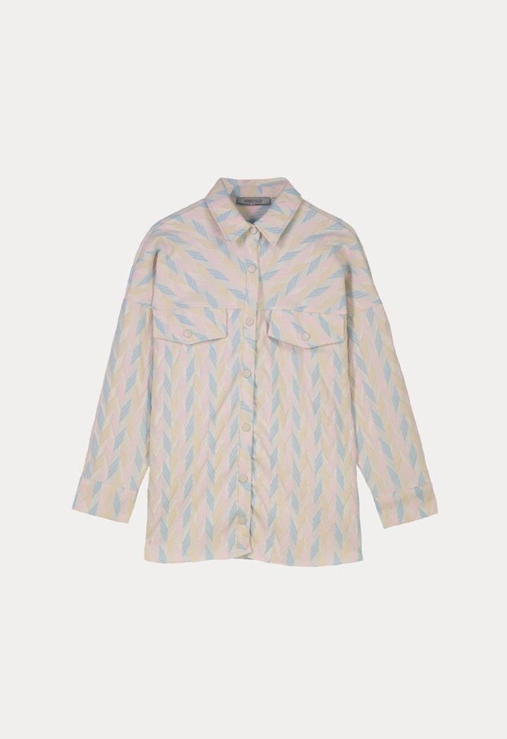 Multicolored Self Jacquard Shirt