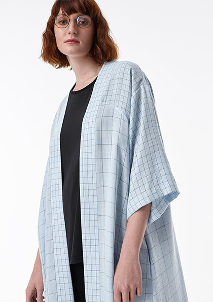 Checkered Cardigan With Sash Belt