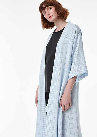 Checkered Cardigan With Sash Belt