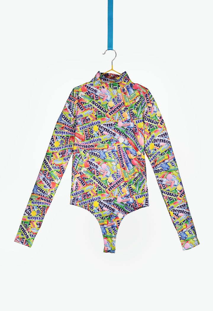Multicolor Mentos Print Bodysuit
