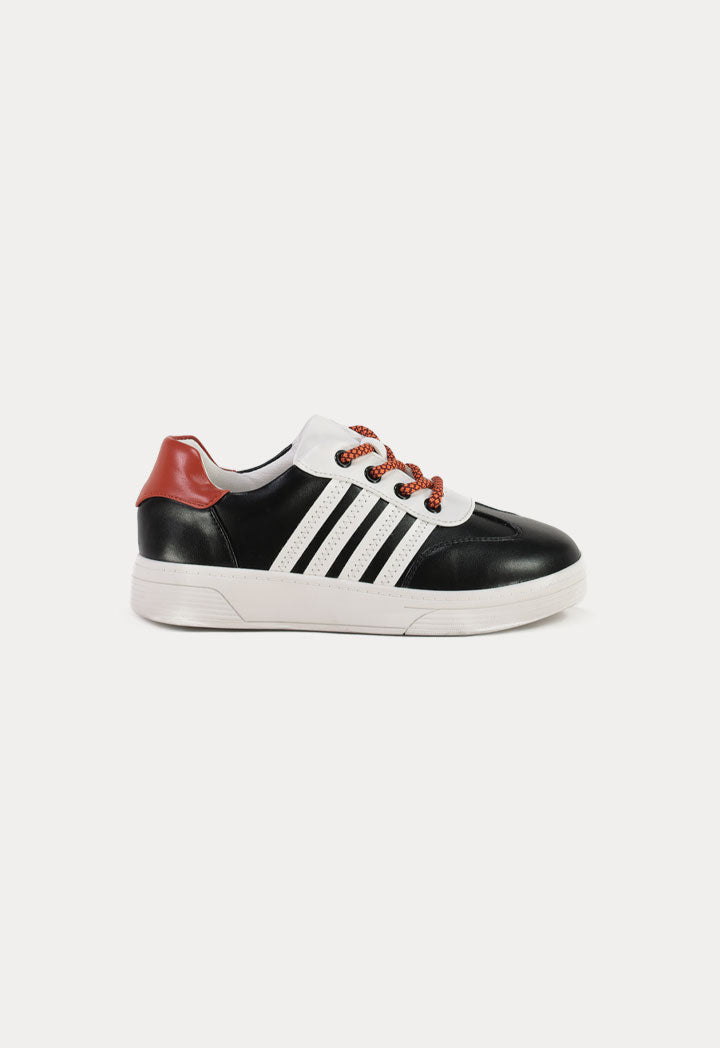 Stripe Prints Lace Up Rubber Shoes